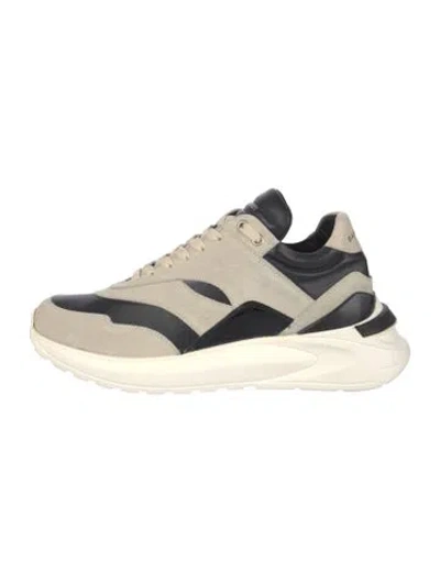 Pre-owned Barbara Bui Suede Colorblock Pattern Chunky Sneakers In Neutrals