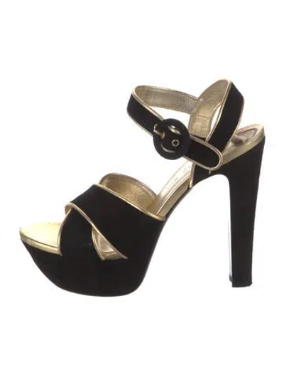 Pre-owned Barbara Bui Suede Colorblock Pattern Slingback Pumps