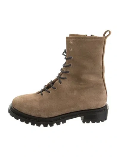 Pre-owned Barbara Bui Suede Combat Boots In Green