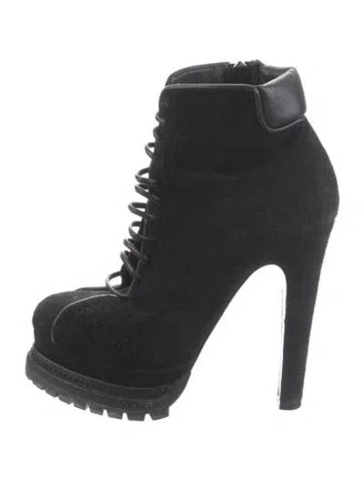 Pre-owned Barbara Bui Suede Lace-up Boots In Black
