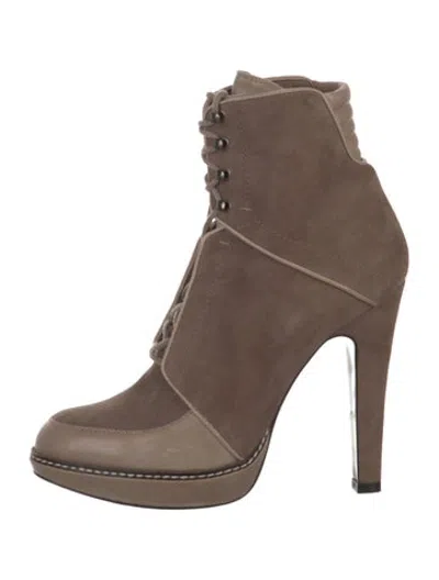 Pre-owned Barbara Bui Suede Lace-up Boots In Neutrals