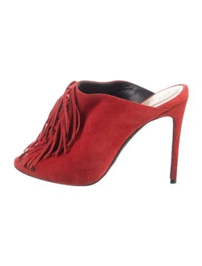 Pre-owned Barbara Bui Suede Mules In Red
