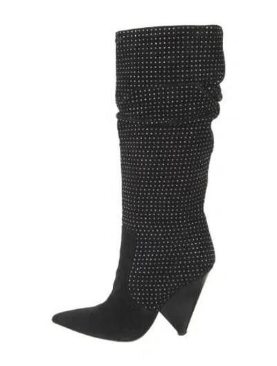 Pre-owned Barbara Bui Suede Patterned Boots In Black