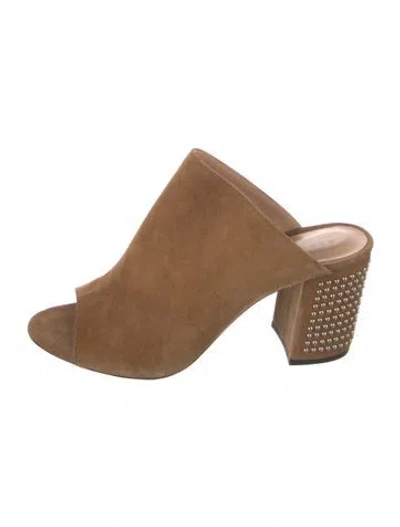 Pre-owned Barbara Bui Suede Slides In Brown