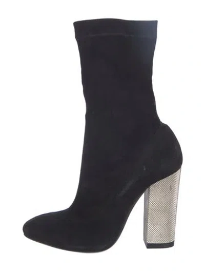 Pre-owned Barbara Bui Suede Sock Boots In Black/blue