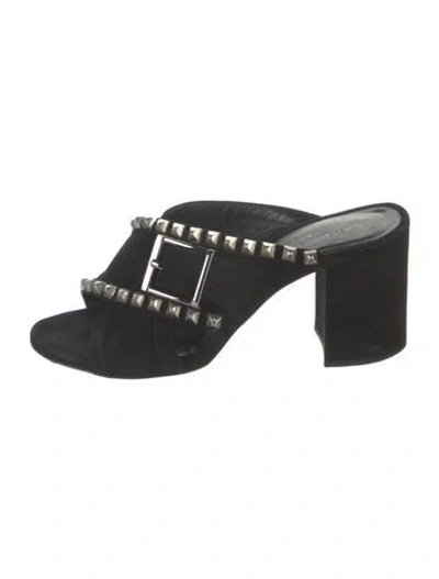 Pre-owned Barbara Bui Suede Studded Accents Sandals In Black