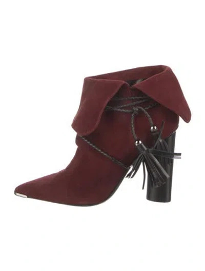 Pre-owned Barbara Bui Suede Tassel Accents Pumps In Burgundy