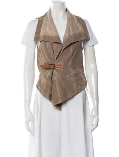 Pre-owned Barbara Bui Suede Vest In Neutral