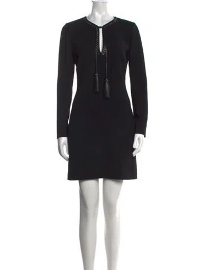 Pre-owned Barbara Bui Tie Neck Mini Dress In Black