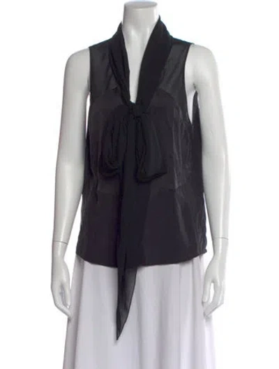 Pre-owned Barbara Bui Tie Neck Sleeveless Blouse In Black