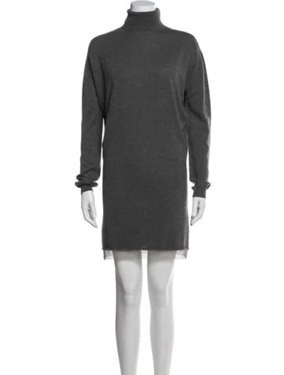 Pre-owned Barbara Bui Turtleneck Knee-length Dress In Gray