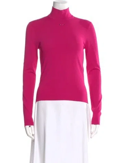 Pre-owned Barbara Bui Turtleneck Long Sleeve Top In Pink