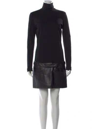 Pre-owned Barbara Bui Turtleneck Mini Dress In Black