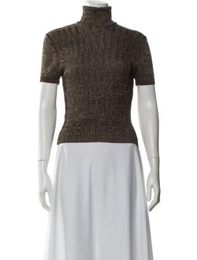 Pre-owned Barbara Bui Turtleneck Short Sleeve Top In Multicolor