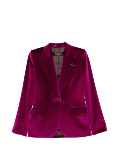 Barbara Bui Velvet Single-breasted Jacket In Purple
