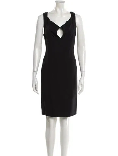 Pre-owned Barbara Bui V-neck Knee-length Dress In Black