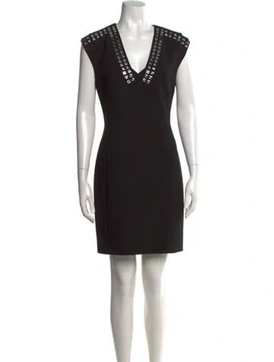 Pre-owned Barbara Bui V-neck Knee-length Dress In Black