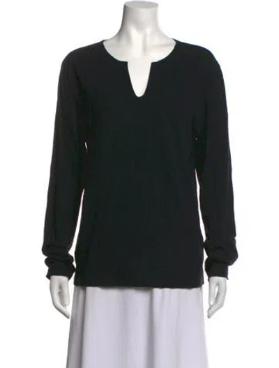 Pre-owned Barbara Bui V-neck Long Sleeve Top In Black