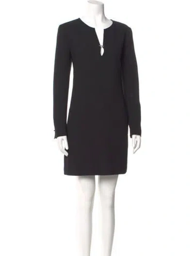 Pre-owned Barbara Bui V-neck Mini Dress In Black