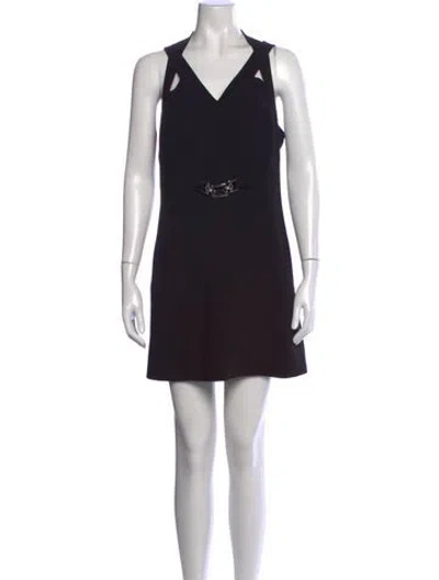 Pre-owned Barbara Bui V-neck Mini Dress In Black