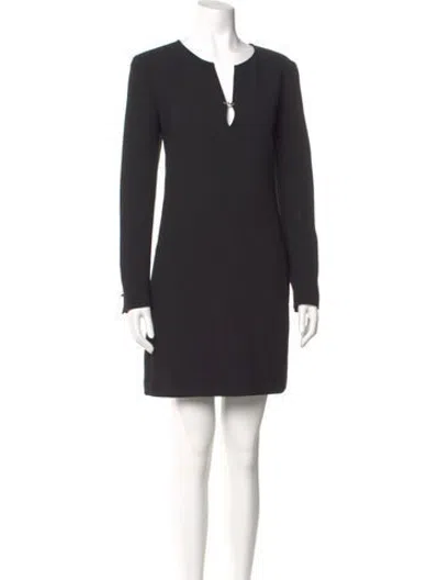 Pre-owned Barbara Bui V-neck Mini Dress In Black