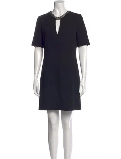 Pre-owned Barbara Bui V-neck Mini Dress In Blue