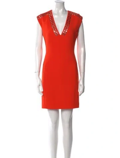 Pre-owned Barbara Bui V-neck Mini Dress In Orange