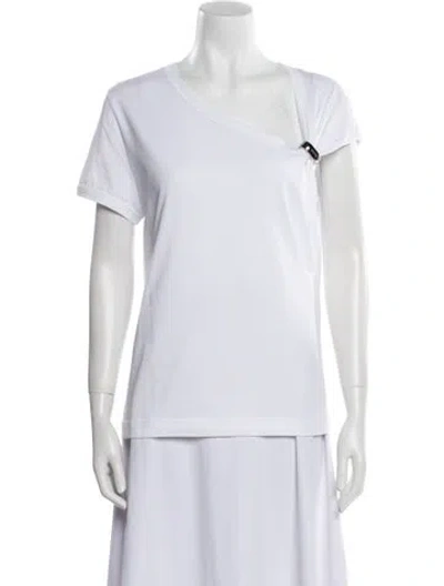 Pre-owned Barbara Bui V-neck Short Sleeve T-shirt In White