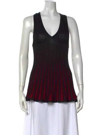 Pre-owned Barbara Bui V-neck Sleeveless Top In Black