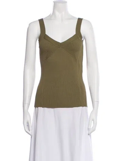 Pre-owned Barbara Bui V-neck Sleeveless Top In Green