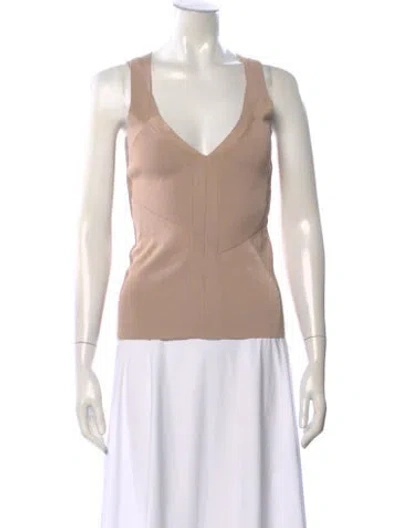 Pre-owned Barbara Bui V-neck Sleeveless Top In Neutral
