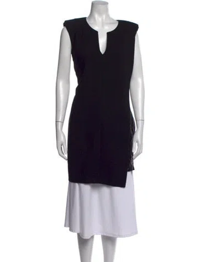 Pre-owned Barbara Bui V-neck Sleeveless Tunic In Black
