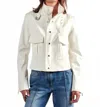 Barbara Bui Waist Jacket With Snap Front In Off White In White