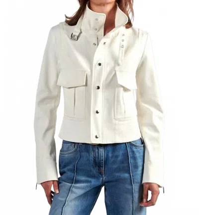 Barbara Bui Waist Jacket With Snap Front In Off White