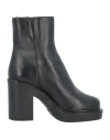 Barbara Bui Woman Ankle Boots Black Size 11 Soft Leather In Black