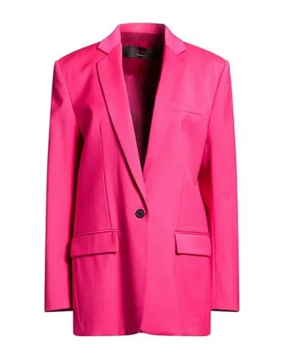 Barbara Bui Woman Blazer Fuchsia Size 10 Polyester, Wool, Elastane In Pink