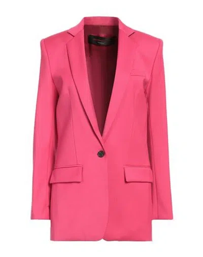 Barbara Bui Woman Blazer Fuchsia Size 4 Polyester, Wool, Elastane In Pink