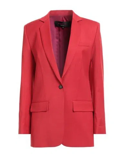 Barbara Bui Woman Blazer Red Size 6 Polyester, Wool, Elastane
