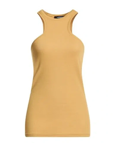 Barbara Bui Woman Tank Top Mustard Size 8 Cotton, Elastane In Burgundy