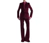 Barbara Bui Women's Bootleg Suit Velvet Trousers In Pomegranate In Red