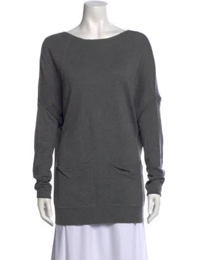 Pre-owned Barbara Bui Wool Bateau Neckline Sweater In Gray
