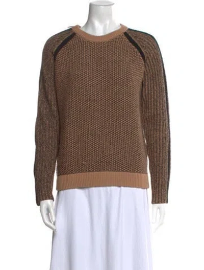 Pre-owned Barbara Bui Wool Crew Neck Sweater In Brown