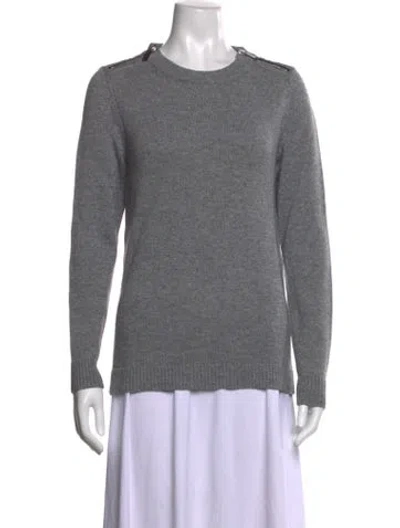 Pre-owned Barbara Bui Wool Crew Neck Sweater In Gray