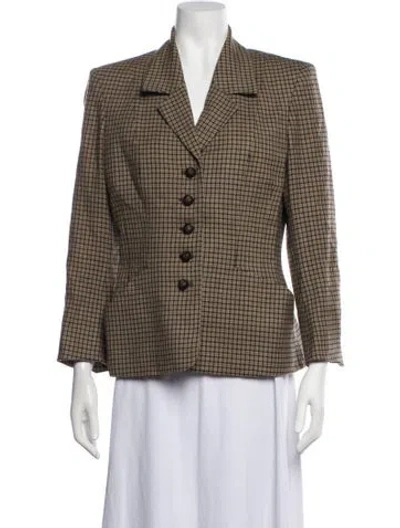 Pre-owned Barbara Bui Wool Houndstooth Print Blazer In Multicolor