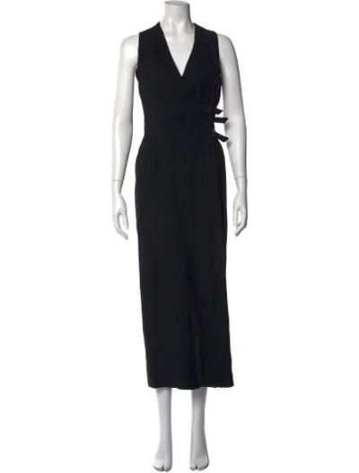 Pre-owned Barbara Bui Wool Long Dress In Black