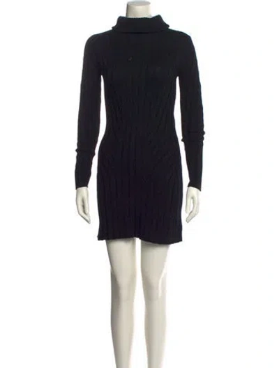 Pre-owned Barbara Bui Wool Mini Dress In Black