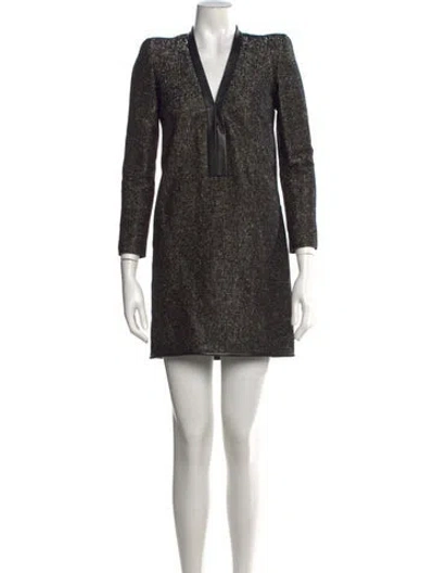 Pre-owned Barbara Bui Wool Mini Dress In Black