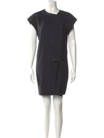 Pre-owned Barbara Bui Wool Mini Dress In Gray
