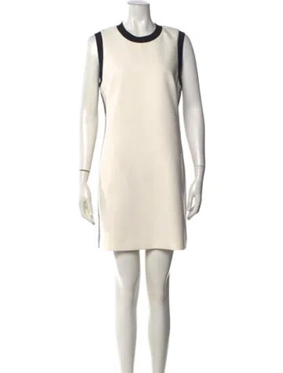 Pre-owned Barbara Bui Wool Mini Dress In Neutral