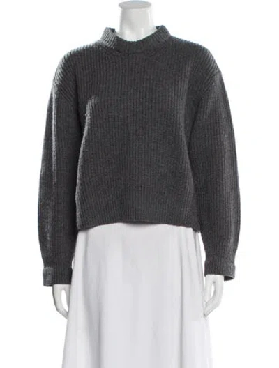 Pre-owned Barbara Bui Wool Mock Neck Sweater In Gray